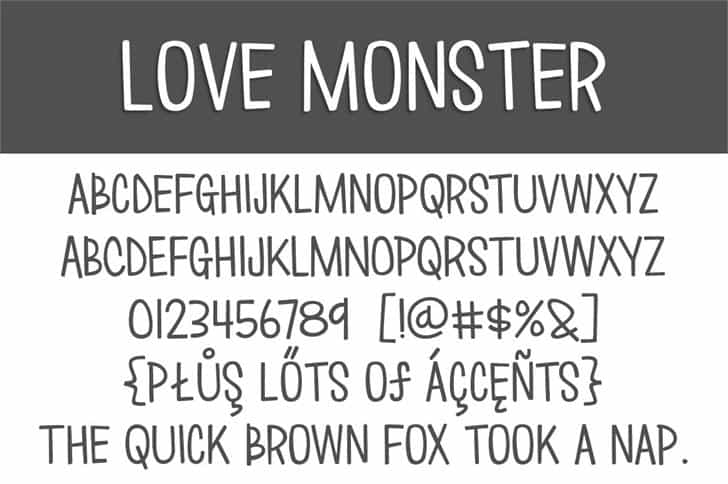 Love ∞ Monster шрифт скачать бесплатно