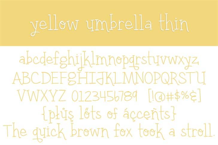 Yellow umbrella шрифт скачать бесплатно