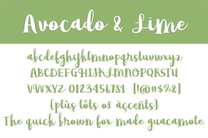 Avocado & Lime шрифт скачать бесплатно