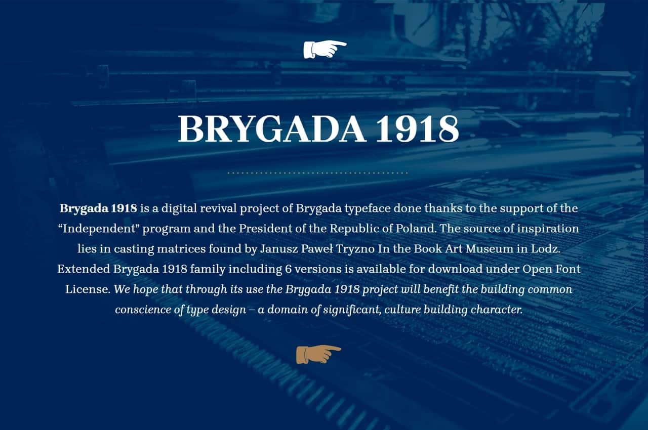 Brygada 1918 Family шрифт скачать бесплатно