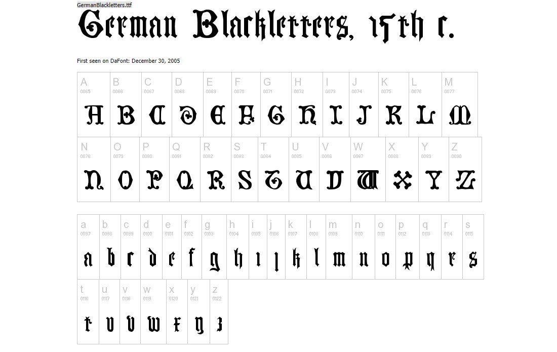 German letters. German font. Cyrillic Blackletter. What a name German font.