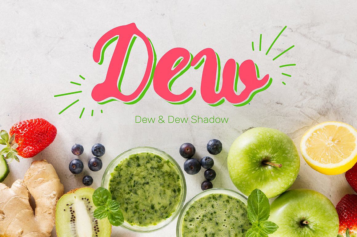 Dew & Dew Shadow шрифт скачать бесплатно